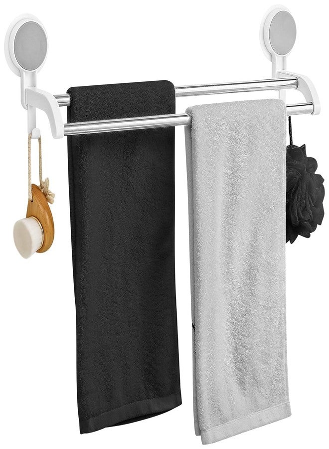 XBEY Wall Mounted Self Adhesive Magic Sticker Towel Holder in Bathroom/Towel Napkin Holder Bar for Bathroom and Kitchen/Hangers for Clothes/Towel Stand (Double Steel Tower Bar) - Image 1